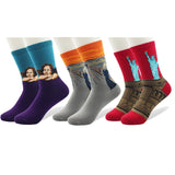 3D Print Oil Happy Funny Women Socks