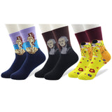 3D Print Oil Happy Funny Women Socks