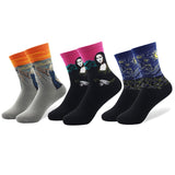 3D Print Oil Happy Funny Women Socks